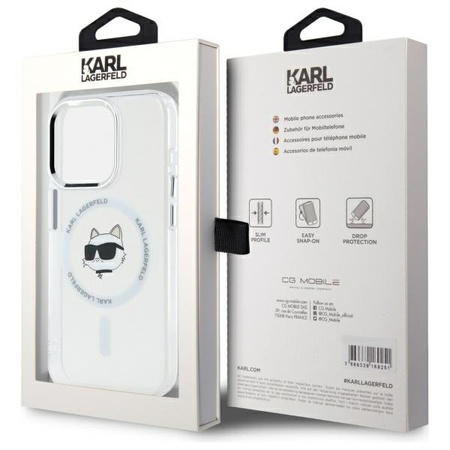 KARL LAGERFELD CASE DO IPHONE 15 PRO 6.1 DO MAGSAFE Z METALOWYM CHOUPETTE