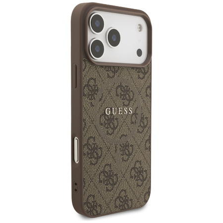Etui Guess 4G Ring Classic Logo MagSafe  do iPhone 17 Pro Max brązowy