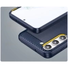 Carbon Case etui Samsung Galaxy S23 elastyczny silikonowy karbonowy pokrowiec niebieskie