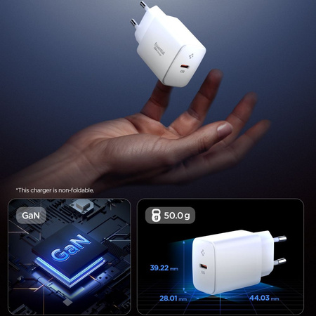 SPIGEN ESSENTIAL ŁADOWARKA DO LIGHTNING IPHONE 20W BIAŁA SZYBKIE ŁADOWANIE