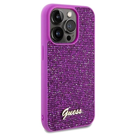 Etui Guess Disco Metal Script na iPhone 14 Pro - fuksjowe