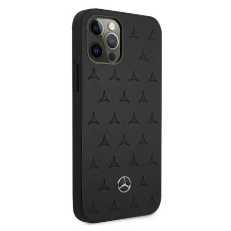 Mercedes MEHCP12LPSQBK iPhone 12 Pro Max 6,7" czarny/black hardcase Leather Stars Pattern