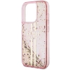 Etui Guess Liquid Glitter Gold Stripes na iPhone 15 Pro Max - różowe