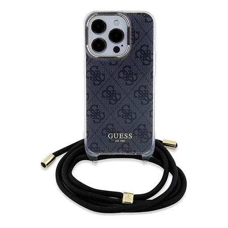 Etui Guess Crossbody Cord 4G Print na iPhone 15 Pro - czarne