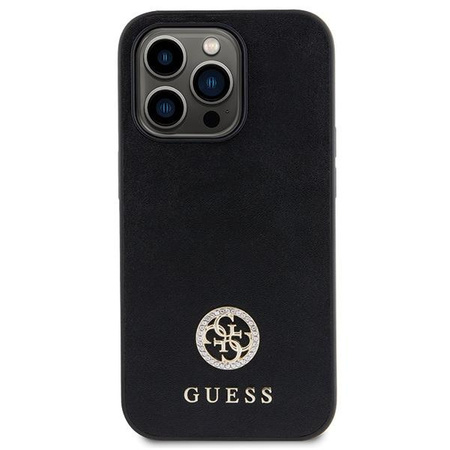 Guess GUHCP15LPS4DGPK iPhone 15 Pro 6.1" czarny/black hardcase Strass Metal Logo