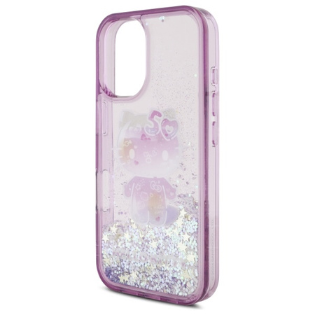 HELLO KITTY ETUI HARDCASE DO IPHONE 16 6.1 LIQUID GLITTER 50TH ROZŚWIETLONY