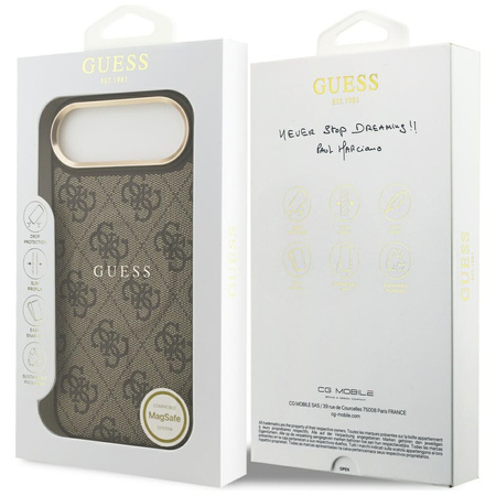 Etui Guess 4G PU Classic Logo MagSafe do iPhone Air brązowy