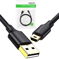 Ugreen 5-pinowy pozłacany  kabel USB - mini USB 0,5m czarny (US132)