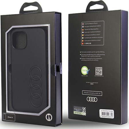 Etui Audi Synthetic Leather na iPhone 14 - czarne AU-TPUPCIP14-TT/D1-BK