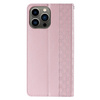 Magnet Strap Case etui iPhone 14 Pro pokrowiec z klapką portfel mini smycz podstawka różowe