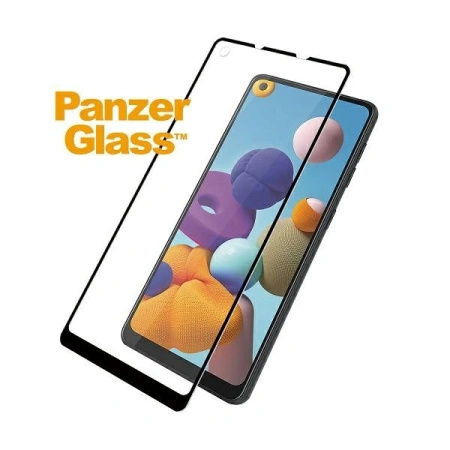 PANZERGLASS SZKŁO HARTOWANE E2E DO SAMSUNG GALAXY A21 Z RAMKĄ Z ODPORNOŚCIĄ