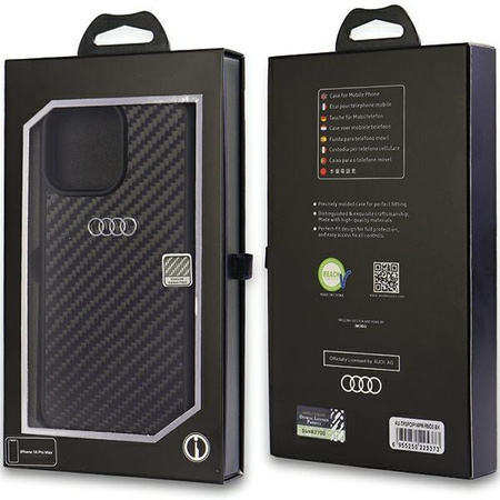 Etui Audi Carbon Fiber na iPhone 14 Pro Max 6.7" - czarne AU-TPUPCIP14PM-R8/D2-BK