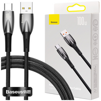 Baseus Glimmer Series kabel do szybkiego ładowania USB-A - USB-C 100W 480Mb/s 1m czarny