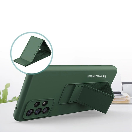 WOZINSKY ETUI KICKSTAND CASE SILIKONOWE DO SAMSUNG GALAXY A73 Z PODSTAWKĄ