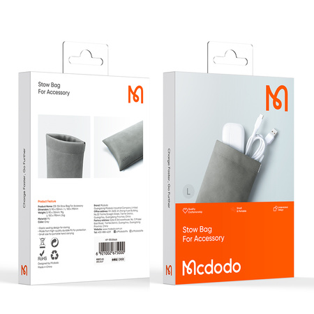 Etui worek na akcesoria do telefonu, zamykany na klips, wodoodporny, (L), Szary, Mcdodo