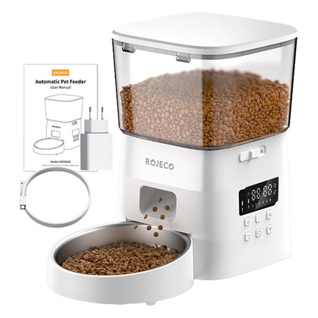 ROJECO DOZOWNIK KARMY 2L DO ZWIERZĄT INTELIGENTNY PET FEEDER Z PRZYCISKIEM