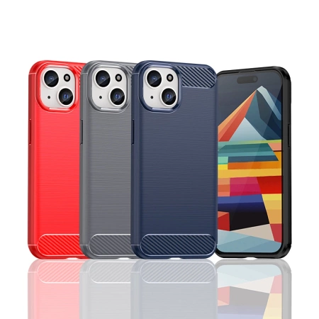 HURTEL ETUI CARBON CASE DO IPHONE 15 ELASTYCZNE WZÓR KARBONOWY OCHRONNE