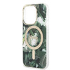 Guess zestaw ładowarka MagSafe + etui do iPhone 14 Pro 6,1" zielone Jungle (GUBPP14LHJEACSA)