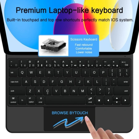 Etui Tech-Protect Smartcase Magnetic z klawiaturą na iPad 10.9” 2022 / iPad 11” 2025 - czarne