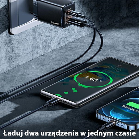 USAMS ŁADOWARKA SIECIOWA USB-C DO TELEFONÓW REALME 47W PD SZYBKIE ŁADOWANIE