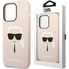 Karl Lagerfeld KLHMP14XSLKHLP iPhone 14 Pro Max 6,7" hardcase jasnoróżowy/light pink Silicone Karl`s Head Magsafe