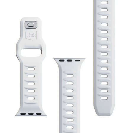 42/44/45/46/49 mm White (big) - 3mk Silicone Watch Strap for Apple