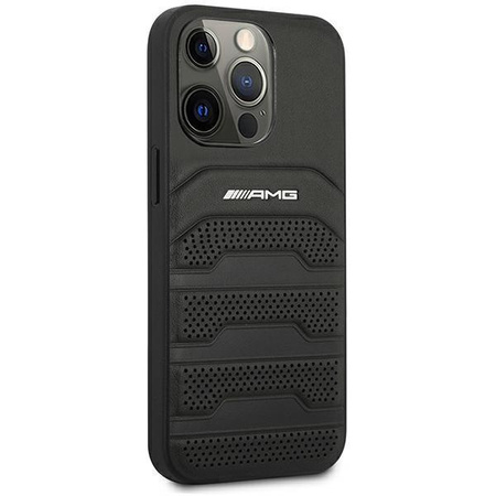 AMG AMHCP14LGSEBK iPhone 14 Pro 6,1" czarny/black hardcase Leather Debossed Lines