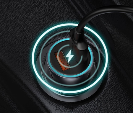 BASEUS ŁADOWARKA DO AUTA USB 40 W KABEL USB TYP C - LIGHTNING NIEBIESKI