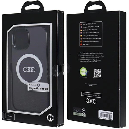 Etui Audi IML Big Logo MagSafe na iPhone 15 / 14 / 13 - czarne