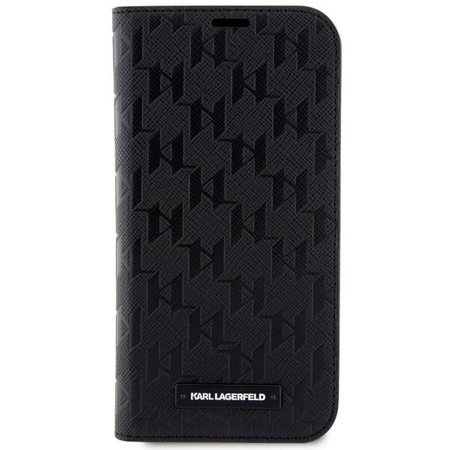 Etui Karl Lagerfeld KLBKP14LSAKLHPK na iPhone 14 Pro bookcase - czarne Saffiano Monogram