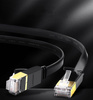 Ugreen płaski kabel przewód internetowy sieciowy Ethernet patchcord RJ45 Cat 7 STP LAN 10 Gbps 3 m czarny (NW106 11262)