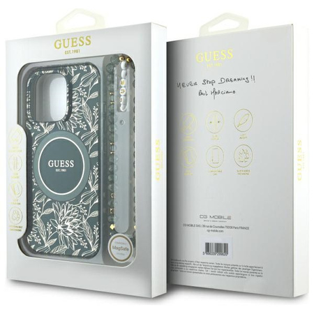 GUESS ETUI IML FLOWERS ALLOVER DO IPHONE 16 PRO MAX Z PEARL STRAP