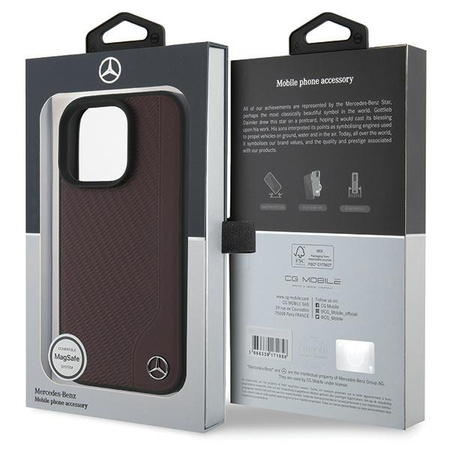 MERCEDES HARDCASE DO IPHONE 16 PRO 6.3 MB WOOD IMITATION LEATHER DO MAGSAFE