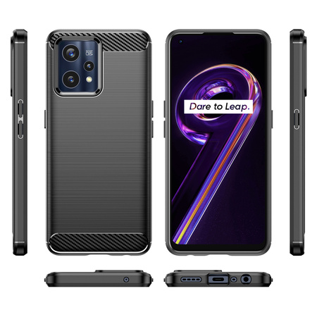 Carbon Case elastyczne etui pokrowiec Realme 9 Pro + (9 Pro Plus) czarny