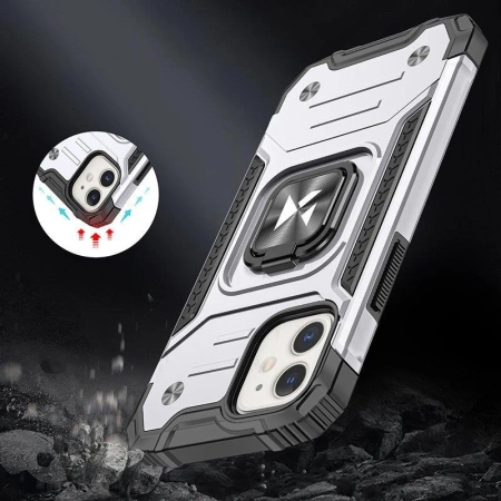 WOZINSKY RING ARMOR POKROWIEC MAGNETYCZNY DO IPHONE 14 Z PANCERNYM UCHWYTEM
