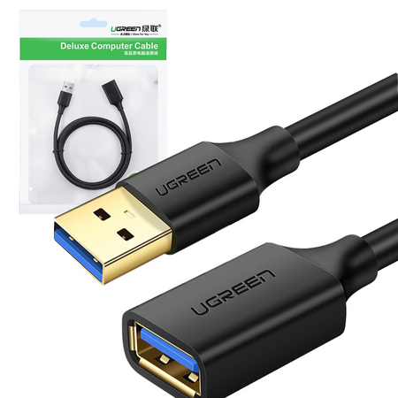 Ugreen kabel przewód przedłużacz przejściówka USB 3.0 (żeński) - USB 3.0 (męski) 1,5 m czarny (US129 30126)