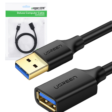 Ugreen kabel przewód przedłużacz przejściówka USB 3.0 (żeński) - USB 3.0 (męski) 2 m czarny (US129 10373)