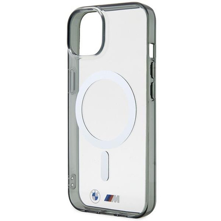 Etui BMW BMHMP14SHCRS na iPhone 14 - przezroczyste hardcase Silver Ring MagSafe