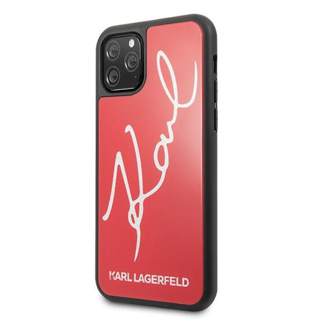 Karl Lagerfeld KLHCN58DLKSRE iPhone 11 Pro czerwony/red hard case Signature Glitter