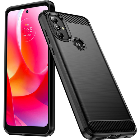 Carbon Case elastyczne etui pokrowiec Motorola Moto G Power 2022 czarny