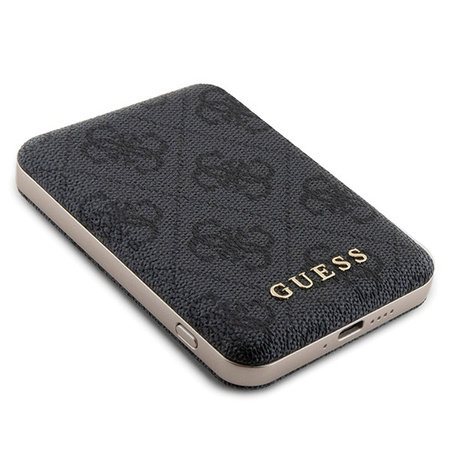 Zestaw Guess GUBPM5P13L4GEMGK iPhone13 Pro 6.1 hardcase + Powerbank 5000mAh MagSafe czarny/black 4G Metal Logo