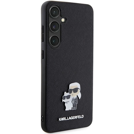 Etui Karl Lagerfeld Saffiano Karl&Choupette Metal Pin na Samsung Galaxy S24 - czarne