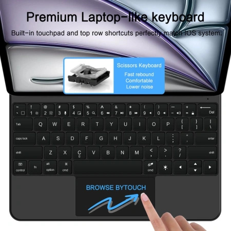 Etui Tech-Protect Smartcase Magnetic z klawiaturą na iPad Pro 12.9” 2020 / 2021 / 2022 / iPad Air 13” 2024 / 2025 - czarne