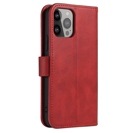 Etui portfel z klapką podstawką do iPhone 15 Pro Magnet Case - czerwone