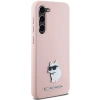 Etui Karl Lagerfeld Silicone Choupette Metal Pin na Samsung Galaxy S23+ - różowe