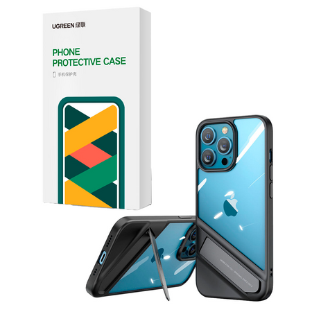 Ugreen Fusion Kickstand Case sztywne etui z żelową ramką i podstawką do iPhone 13 Pro czarny (90153)