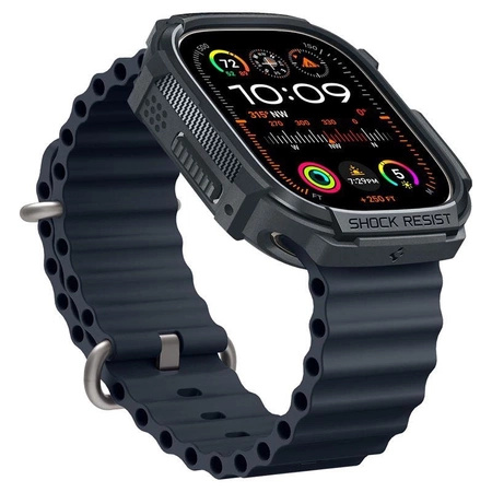 Etui Spigen Rugged Armor na Apple Watch Ultra 1 / 2 (49 mm) - ciemnoszare