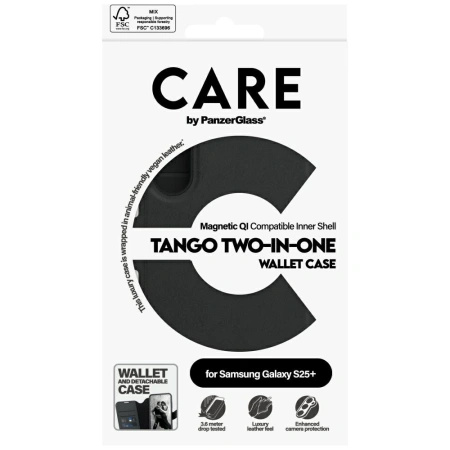 Etui CARE by PanzerGlass Feature Tango 2w1 Wallet do Samsung Galaxy S25+ - czarny