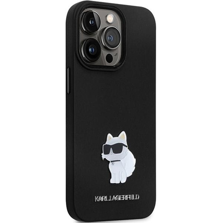 Etui Karl Lagerfeld KLHCP14XSMHCNPK na iPhone 14 Pro Max 6.7" - czarne Silicone C Metal Pin