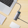 Baseus Metal Gleam Series stacja dokująca HUB 6 w 1 USB Typ C - 1 x HDMI / 3 x USB 3.2 Gen. 1 / 1 x Power Delivery / 1 x VGA szary (WKWG030013)